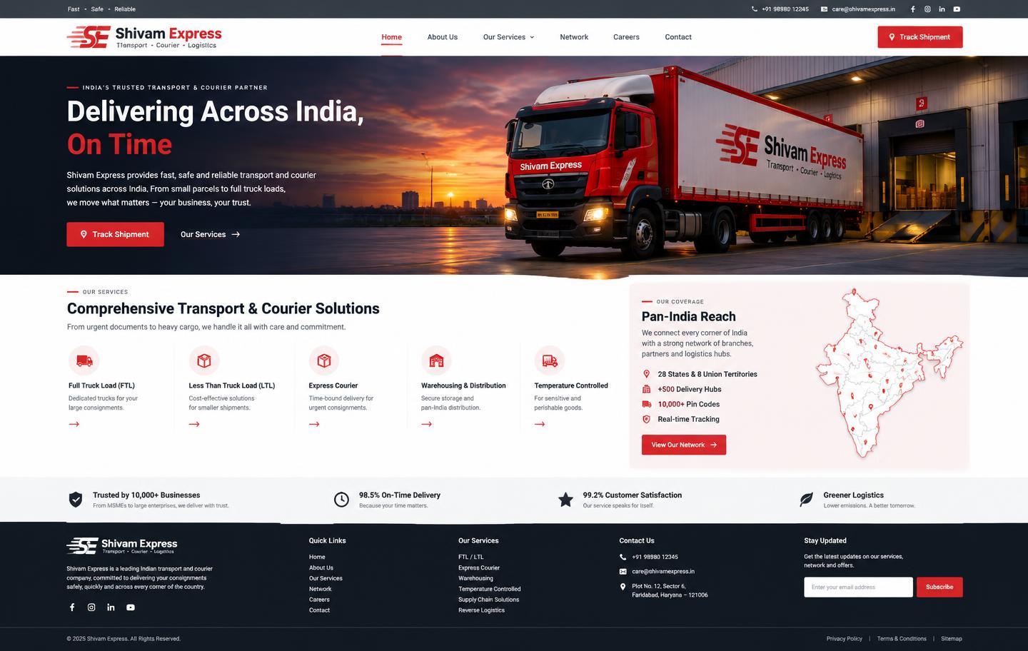 Shivam Express website preview